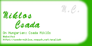 miklos csada business card